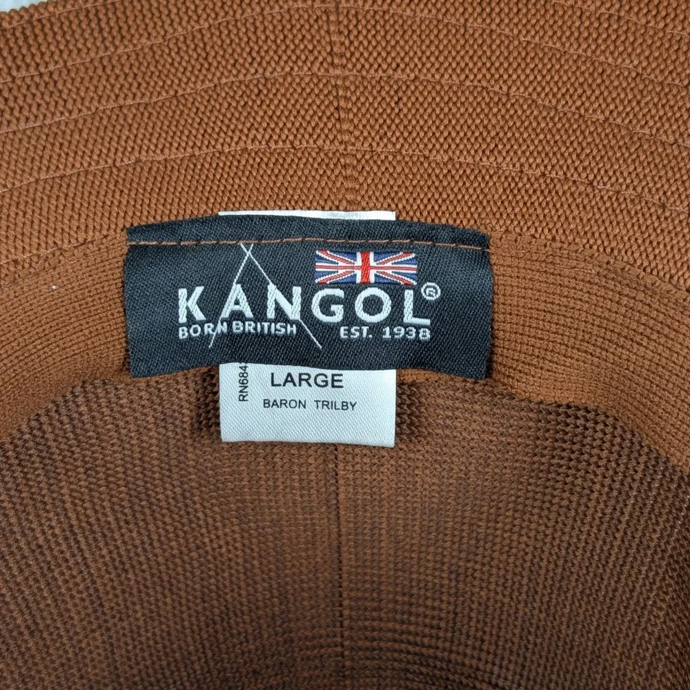 Kangol Baron Trilby Hat Mens Large Brown Knit Fedora K3069HT Pinched Crown